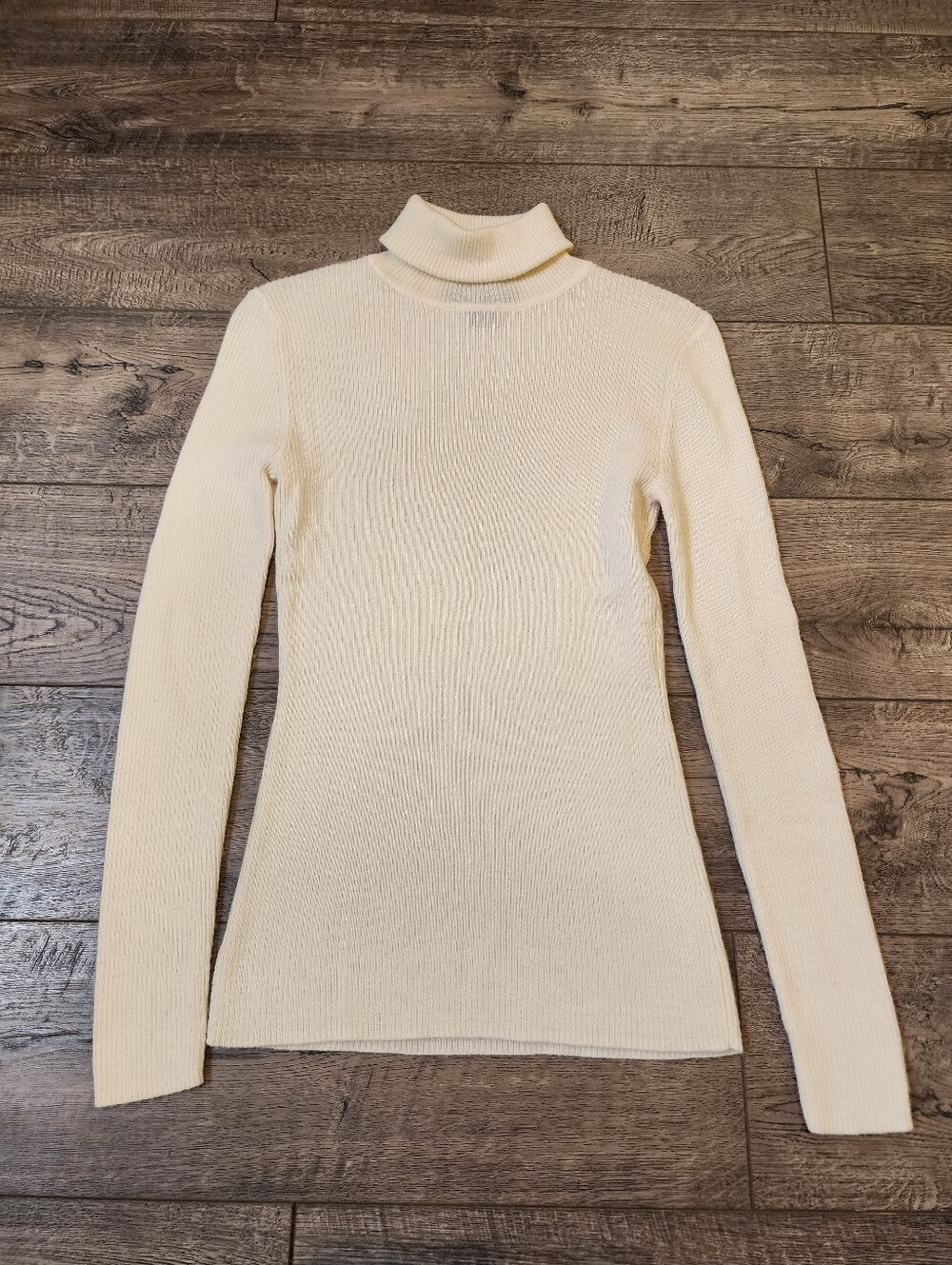 Philosophy Republic Womens 100% Wool Size M Turtleneck Sweater Long-Sleeve Cream